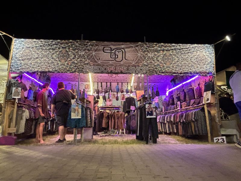 Night crowd at the SOL booth at Ozora festival