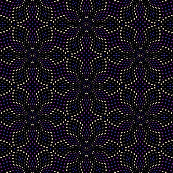 FLOWRY — seamless psychedelic pattern of the Huichol flower, printed on 12 pieces Seed of Life