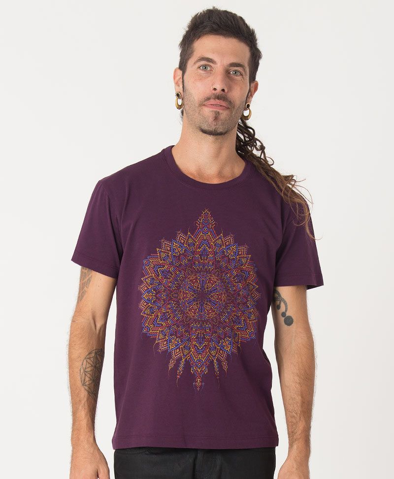 Men/'s tee,White tshirt 100/% Cotton Mandala 11 H