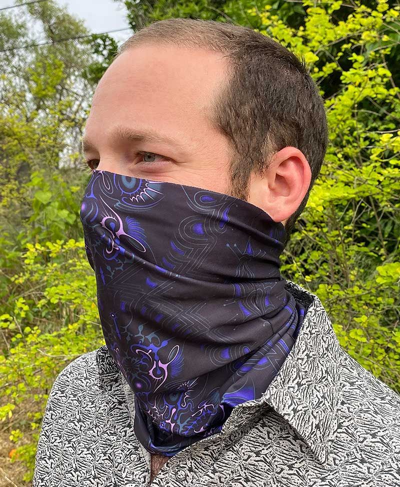Psychedelic Festival Neck Gaiter Bandana Snood Face Mask Rave Tool