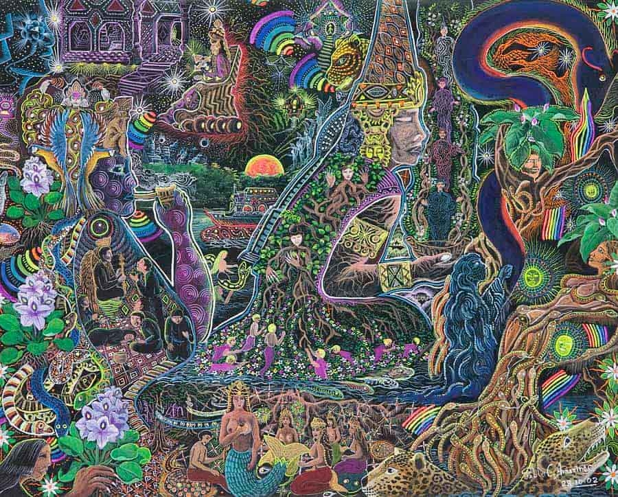 psychedelic-shirt-trance-festival-clothing-sol-seed-of-life-Caspi-Maman-Painting-by-Pablo-Amaringo psychedelic-shirt-trance-festival-clothing-sol-seed-of-life-Caspi-Maman-Painting-by-Pablo-Amaringo